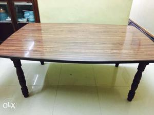 Rectangular Brown Wooden Table with 6 chair