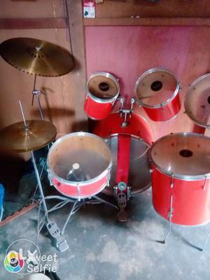 Red And Silver Drums Set