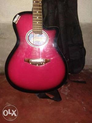 Red Burst Cut-away Acoustic Guitar With Gig Bag