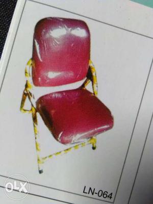 Red Leather Padded Folding Chair Illustration