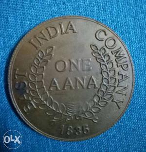 Shankar Parwati One Anna coin year 
