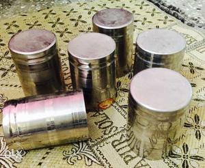 Six Stainless Steel Canisters