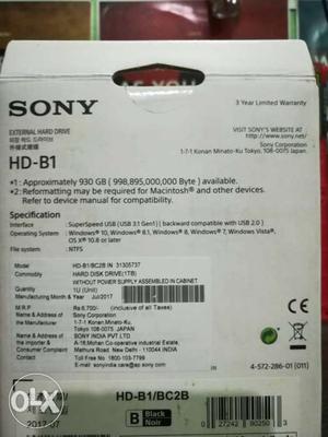 Sony HD-B1 Text Box