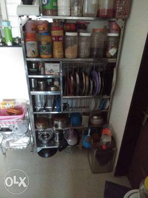 Stainless Steel Plate Rack With Plastic Container Lot