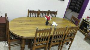 Teak wood dining table with 8 chair good