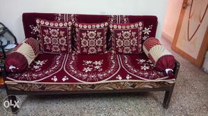 Tik wood sofa set with two comfortable chairs