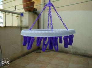 White And Purple Clip Hanger
