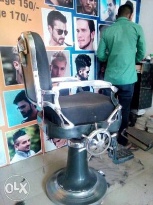 Black And Silver Barbers Chair