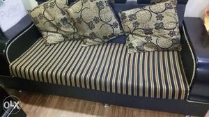 Black And White Stripe Fabric Sofa