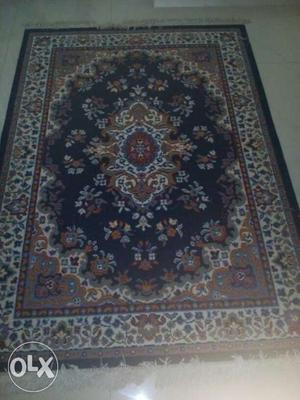 Black, Brown, And White Floral Floor Rug