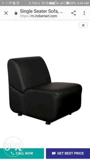 Black Leather Single Seater Sofa Screenshot