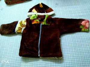 Brand New fur jacket with cap, for a new born baby