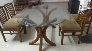 Heavy real wood dining table 6 seater
