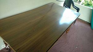 Rectangular Brown Wooden Dining Table - 8 seater