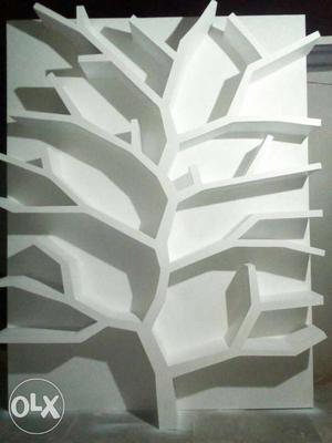 White Wooden Multi-layered Tree Shelf