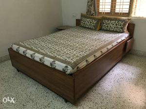 Wooden bed queen size with matress very