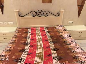 Wooden bed with 2 side tables