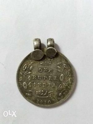 107 yrs old one rupee coin India. Edward VII King