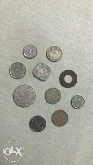 24 Antique coins - 25 paisa  paisa
