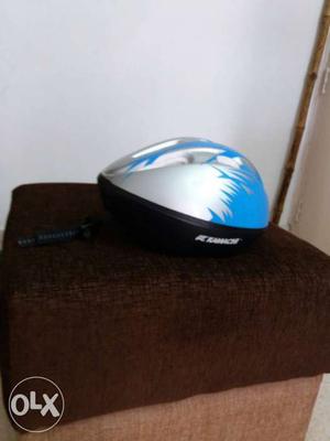 Blue And Gray Bicycle Helmet