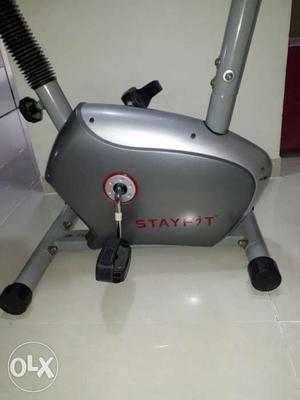 Gray And Black Stay Fit Stationary Bike