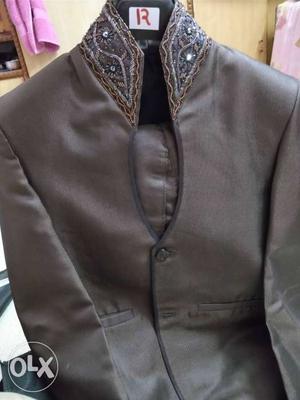 Gray Sherwani Traditional Suit