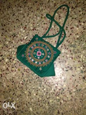 Green And Gold Sling Bag