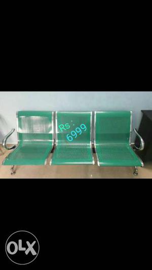 Green And Silver 3-seat Bench