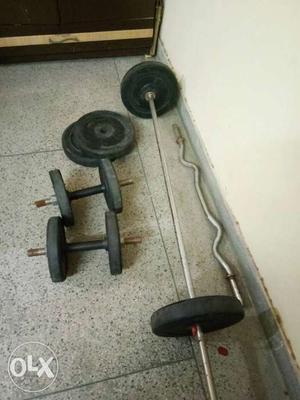 Gym weight- 30 kg headly combo with flat bench for chest