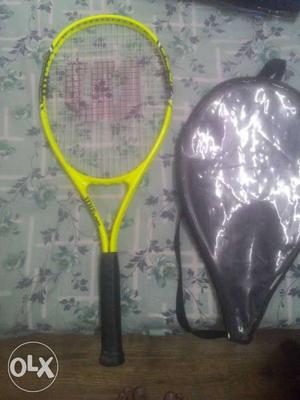 LawnTennis Racquet Wilson With Case Yellow and black