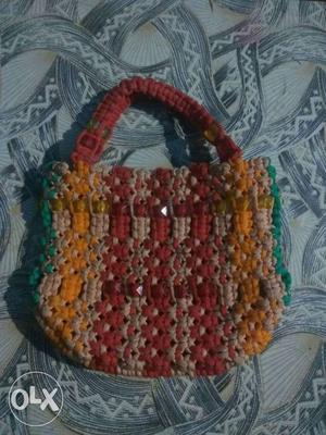 Micron thread multicoloured bag...handmade and