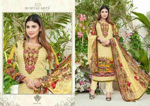 Neck embroidered lawn cotton suit with chiffon