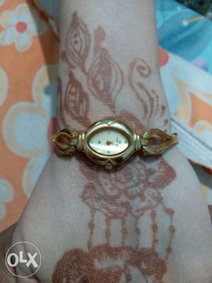 New Maxima Ladies Oval Gold Watch