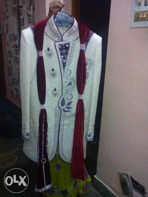 New sherwani with sapa in good condition