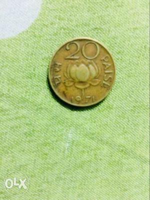 Old coin 20 paise