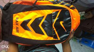 Orange And Black Nike Max Air Backpack