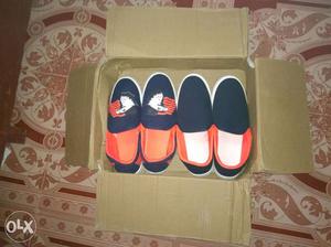 Orange and dark red shoes size number 8 call me