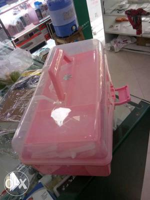 Pink And White Plastic Box
