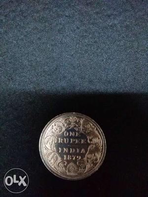 Queen Victoria Silver 1 rupee coin 