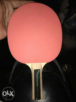 Red And White Wooden Ping-pong Paddle
