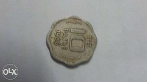 Scallop Silver-colored 10- India Coin