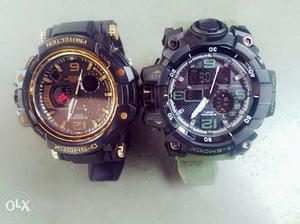Two Black Casio G-Shock Digital Watches