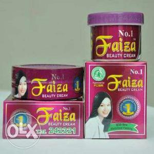 Two Pink Faiza Beauty Cream Cans With Boxes