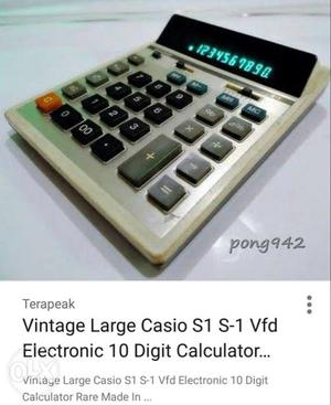 White And Black Casio Desk Calculator S-1