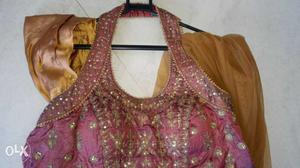 Women's Pink And Yellow Traditional Dress