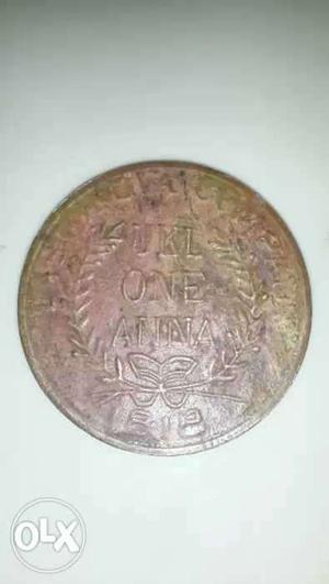 An coin of East India company UKL ONE ANNA having