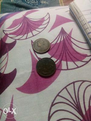 Ancient coins one quarter anna.() (victoria