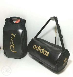 Black Adidas Leather Duffle Bag