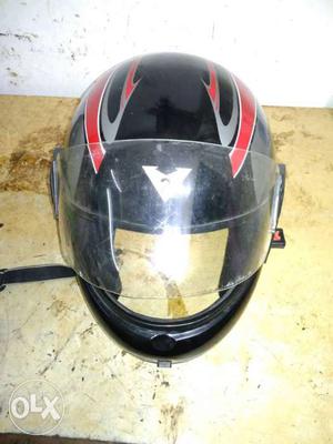 Black, Red And Gray Full-face Helmet