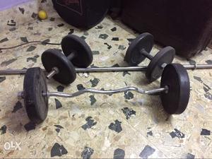 Gym- dumbells, rods and weights